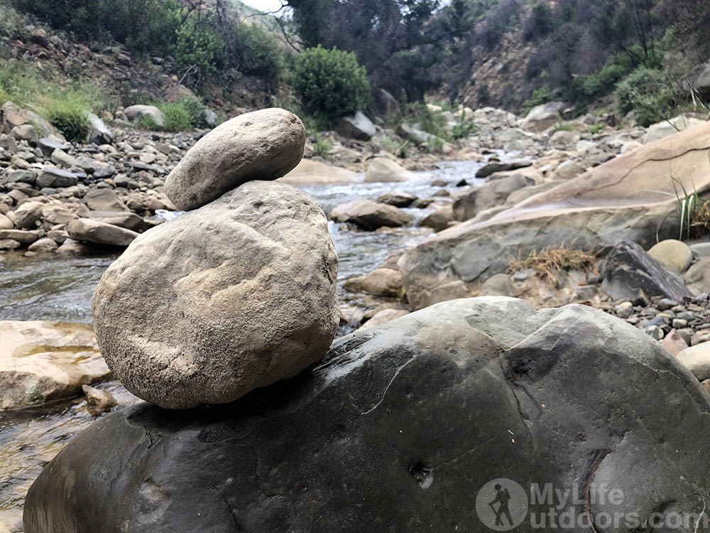 Rock Cairns to help find the trail - Matilija Canyon 
