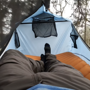 View from the inside of the tent