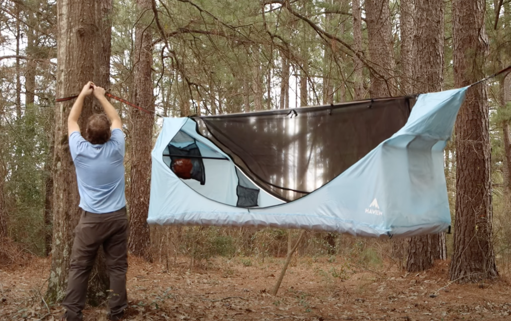 Setting up Haven tent