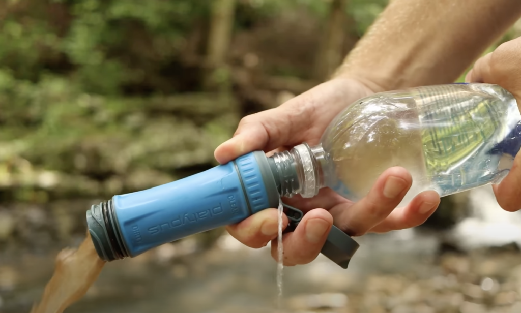 Backwashing a water filter